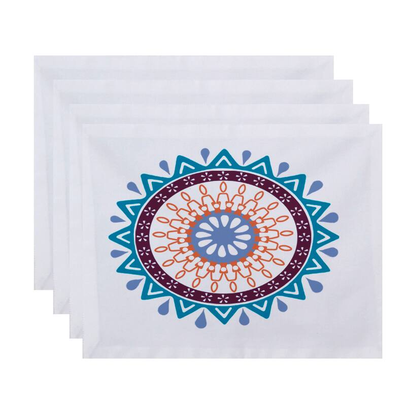 18 x 14-inch Mod Geometric Print Placemat (Set of 4) - Blue