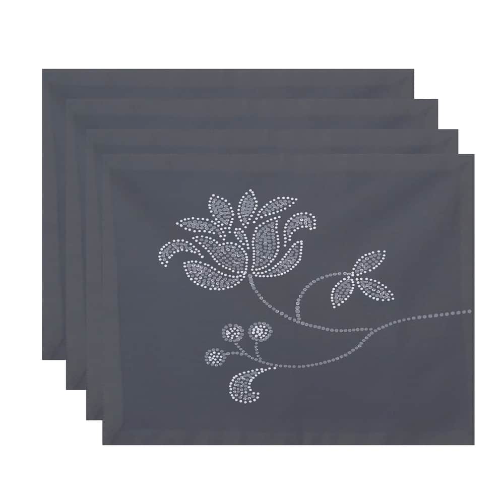 18 x 14-inch Traditionalal Flower-Single Bloom Floral Print Placemat (Set of 4)
