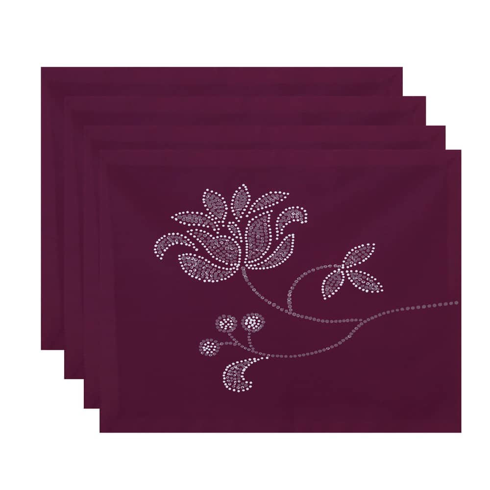 18 x 14-inch Traditionalal Flower-Single Bloom Floral Print Placemat (Set of 4)