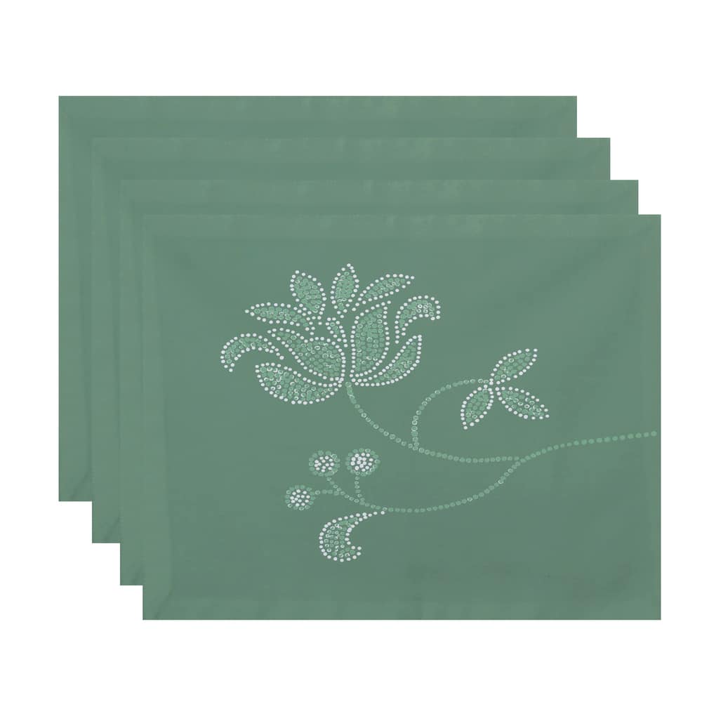 18 x 14-inch Traditionalal Flower-Single Bloom Floral Print Placemat (Set of 4)