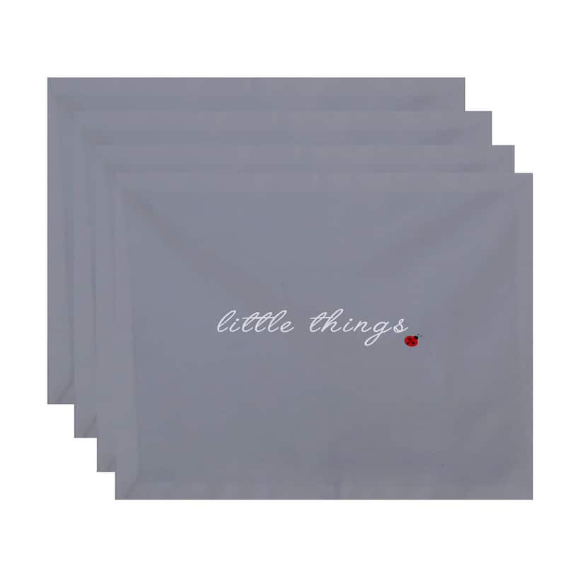 18 x 14-inch Little Things Word Print Placemat (Set of 4) - Grey