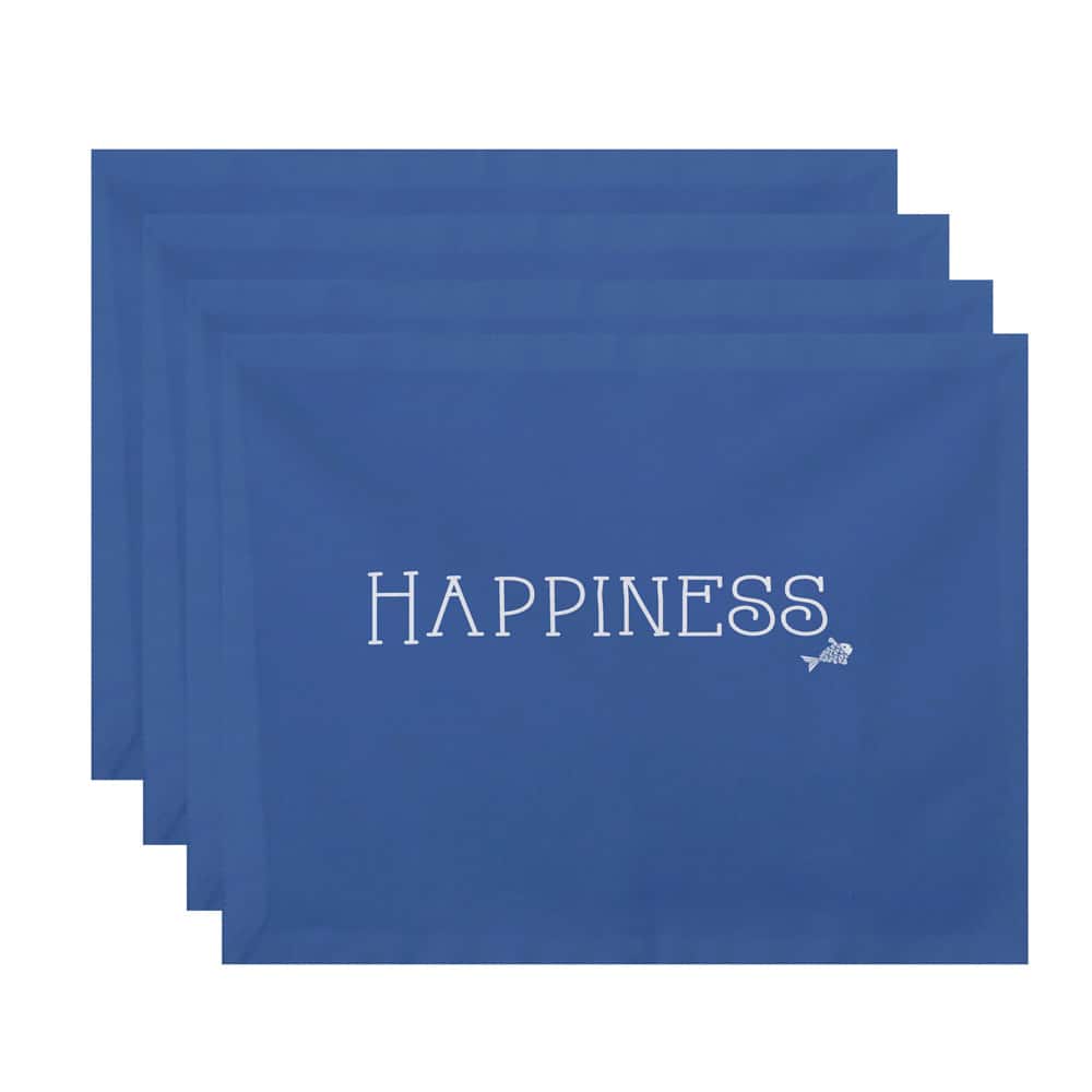 18 x 14-inch Coastal Happiness Word Print Placemat (Set of 4)