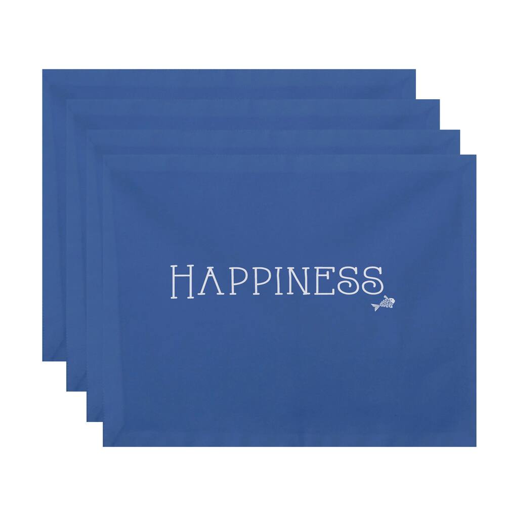 18 x 14-inch Coastal Happiness Word Print Placemat (Set of 4)