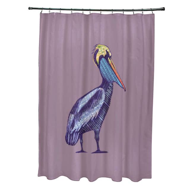 71 x 74-inch Sea Music Animal Print Print Print Shower Curtain - Purple
