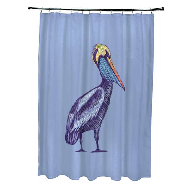 71 x 74-inch Sea Music Animal Print Print Print Shower Curtain - Blue