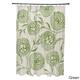 71 x 74-inch Antique Flowers Floral Print Shower Curtain - Green