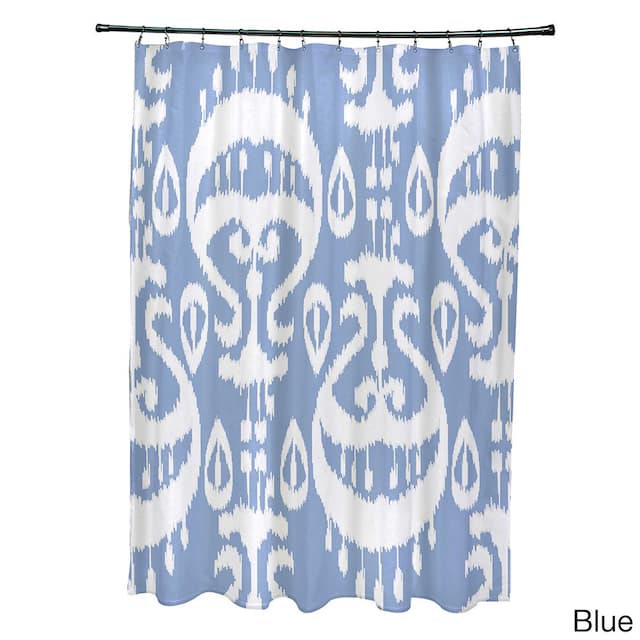 71 x 74-inch Ikat Geometric Print Shower Curtain - Blue