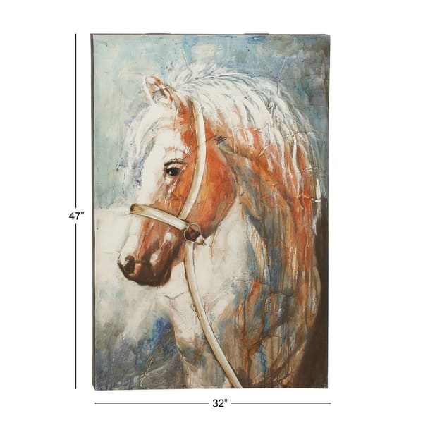 Shop Modern 47 X 32 Inch Horse Painting On Canvas Wall Art By