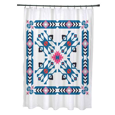 71 x 74-inch Jodhpur Border 4 Geometric Print Shower Curtain