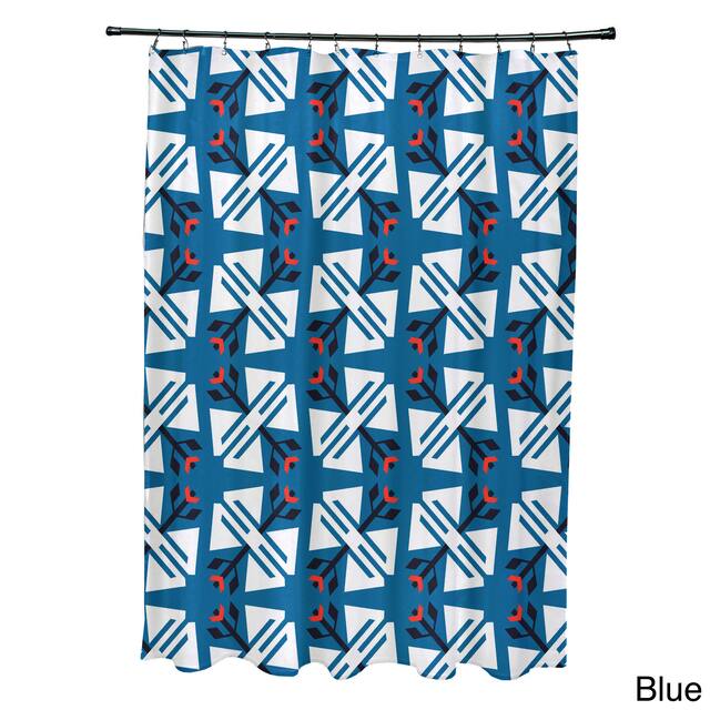 71 x 74-inch Jodhpur Ditsy Geometric Print Shower Curtain - Blue
