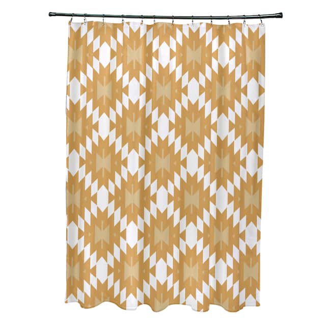 71 x 74-inch Jodhpur Kilim Geometric Print Shower Curtain - Yellow