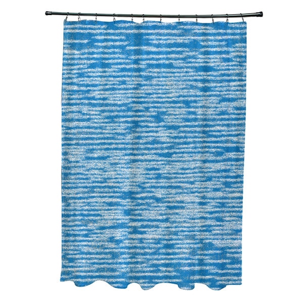 71 x 74-inch Marled Knit Geometric Print Shower Curtain