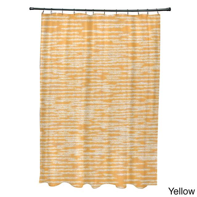 71 x 74-inch Marled Knit Geometric Print Shower Curtain - Yellow