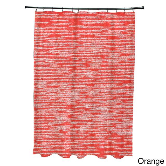 71 x 74-inch Marled Knit Geometric Print Shower Curtain - Orange