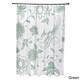 71 x 74-inch Traditional Bird Floral Print Shower Curtain - Green