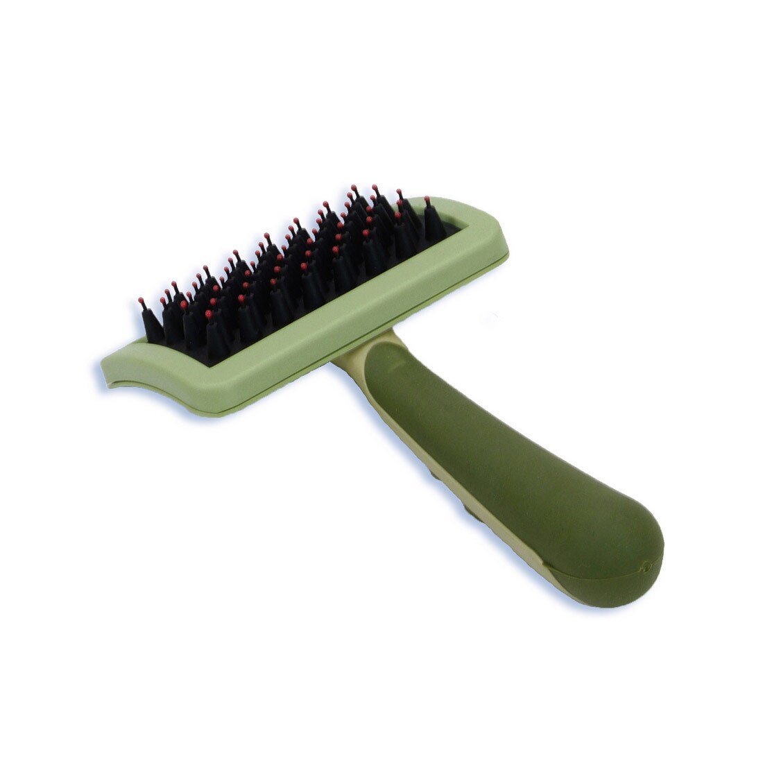 Safari Nylon Coated Tip Dog Brush For Shorthaired Breeds Green