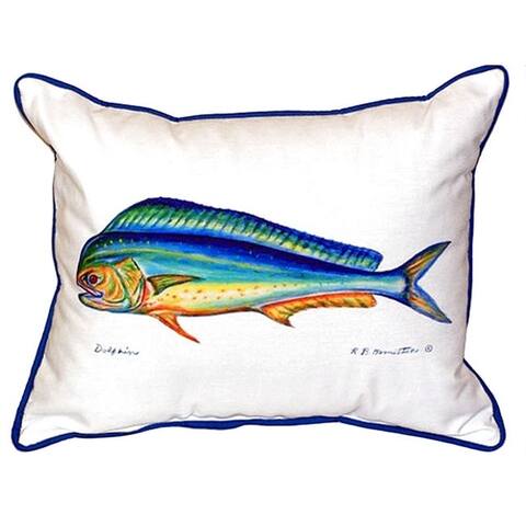 Betsy Drake Dolphin 20-inch x 24-inch Indoor/Outdoor Throw Pillow