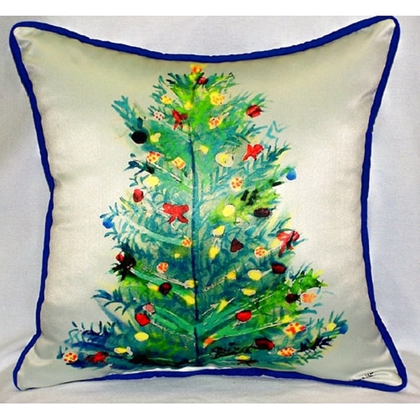 Natural Saro Lifestyle Merry Martinique Collection Christmas Tree Design Throw Pillow Cover 18