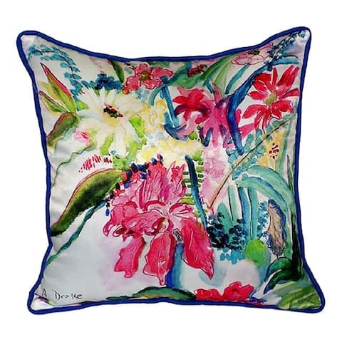Betsy Drake Interiors Multicolored Floral Polyester 22-inch Throw Pillow