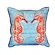 Betsy Drake Coral Sea Horses Blue Multicolor Polyester 22-inch x 22 ...
