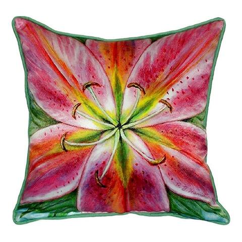 Pink Lily Multicolored Indoor/Outdoor Square Throw Pillow