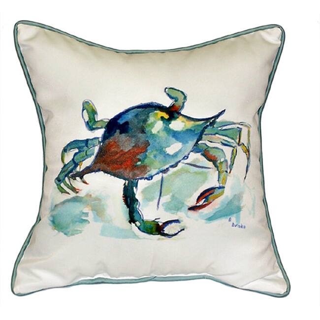 Betsy Drake Crab 22-inch x 22-inch Throw Pillow