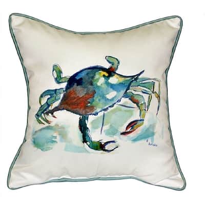 Betsy Drake Crab 22-inch x 22-inch Throw Pillow