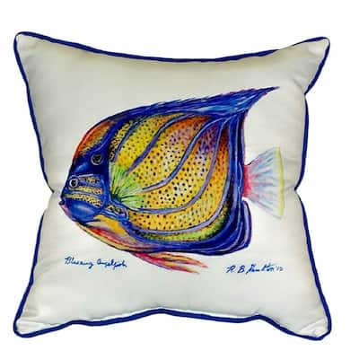 Blue Ring Angelfish 22x22 Throw Pillow