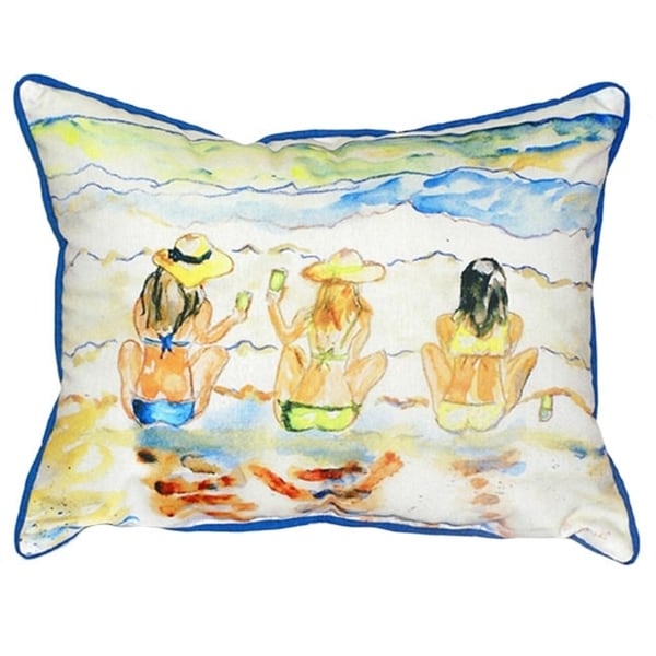 Betsy Drake Interiors Bottoms Up Multicolored Polyester 20x24 Throw Pillow