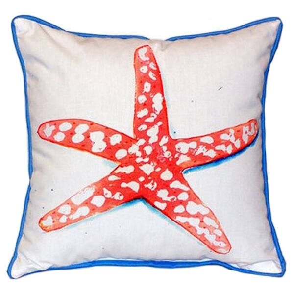 Betsy Drake Coral Starfish 18-inch x 18-inch Indoor/Outdoor Throw