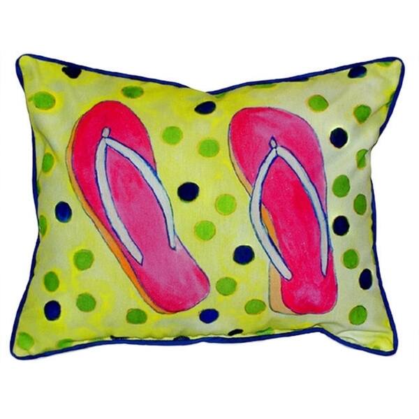Betsy Drake Flip Flops Multicolor Polyester 20-inch x 24-inch Throw ...