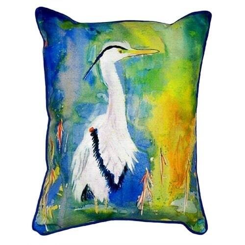 D&B's Blue Heron 20-inch x 24-inch Indoor/Outdoor Throw Pillow