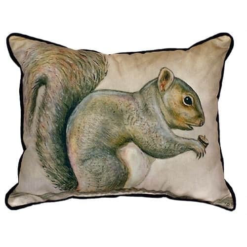 Betsy Drake Squirrel 16-inch x 20-inch Throw Pillow