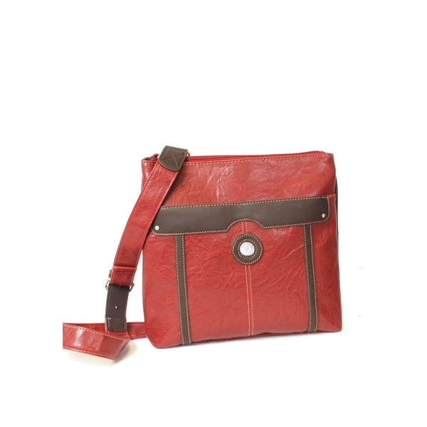 Mouflon Essentials Brown and Red PVC Crossbody Handbag - Free Shipping ...