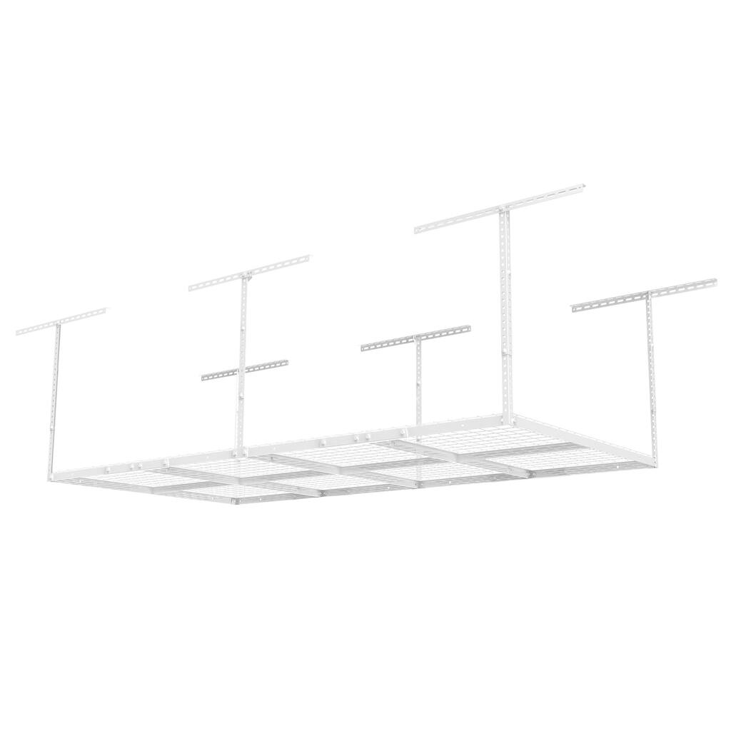 FLEXIMOUNTS White Heavy-duty Adjustable Overhead Garage Storage Rack
