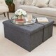 Porch & Den Dawn Charcoal Grey Foldable Storage Bench/Ottoman - Thumbnail 2