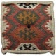 preview thumbnail 5 of 15, Handmade Indo Wool and Jute Kilim Pouf (India) - 16" x 16" x 16"