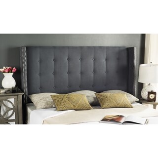 Safavieh Keegan Grey Velvet Wingback Headboard
