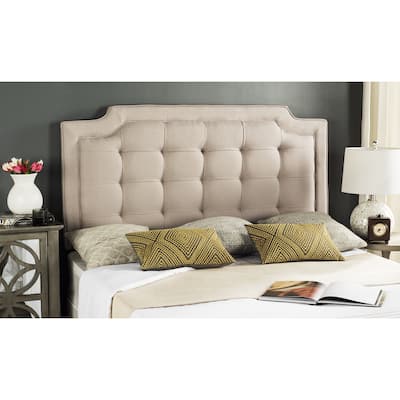 SAFAVIEH Saphire Taupe Upholstered Tufted Headboard (King)