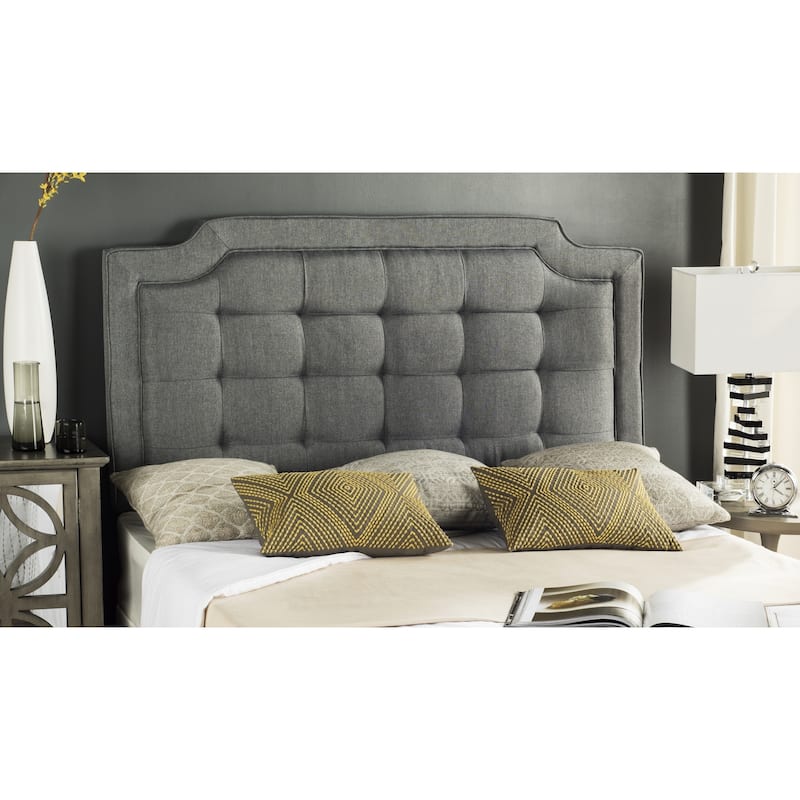 SAFAVIEH Saphire Grey Upholstered Tufted Headboard (King) On Sale