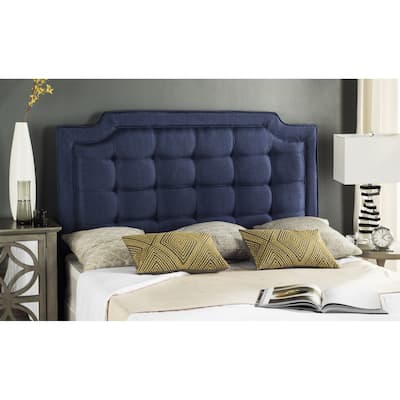 SAFAVIEH Saphire Navy Upholstered Tufted Headboard (Full)