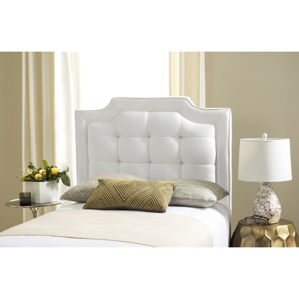 Safavieh Saphire White Upholstered Tufted Headboard Twin On Safavieh Saphire White Upholstered Tufted Headboard Twin