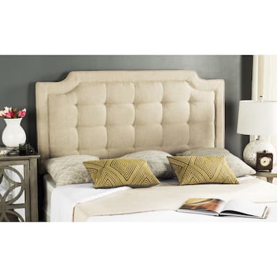 SAFAVIEH Saphire Hemp Upholstered Tufted Headboard (Queen)