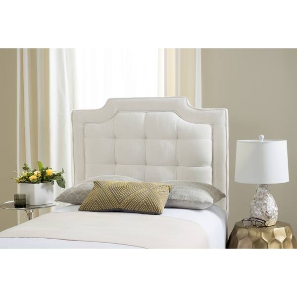SAFAVIEH Saphire Light Grey Upholstered Tufted Headboard (Twin