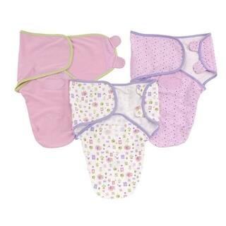 slide 2 of 2, Kiddopotamus SwaddleMe Who Loves You Pink/Multicolored Cotton Infant Wrap (Set of 3)