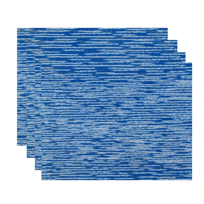 18x14-inch Marled Knit Geometric Print Placemat (Set of 4) - Blue