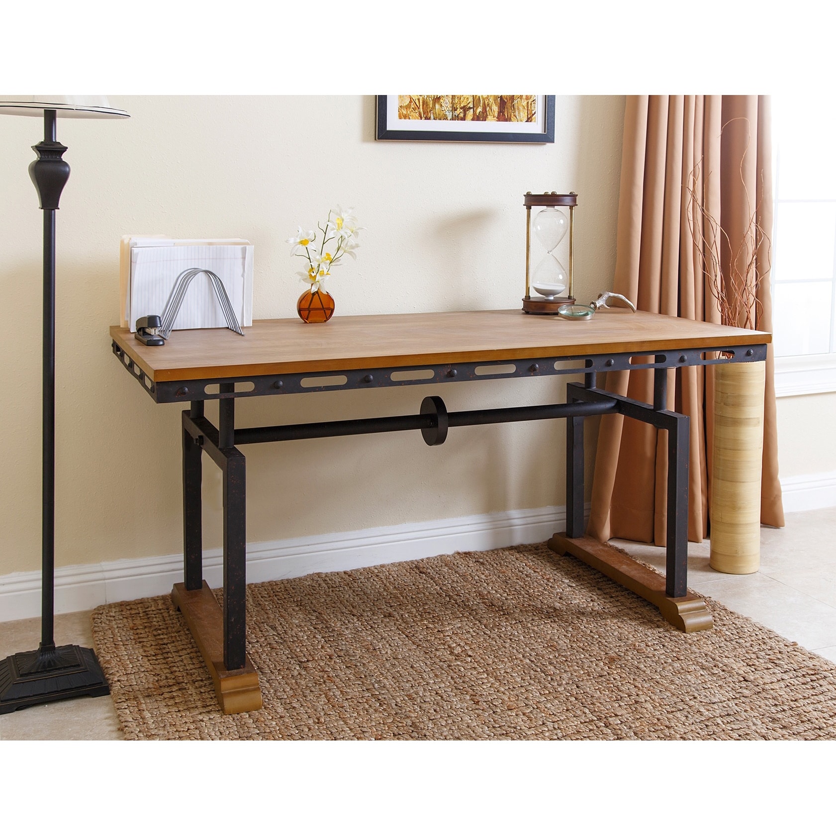 Shop Abbyson Northwood Industrial Rustic Writing Desk Overstock
