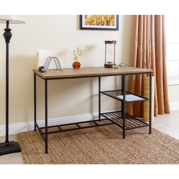 Shop Abbyson Kirkwood Industrial Rustic Office Desk On Sale