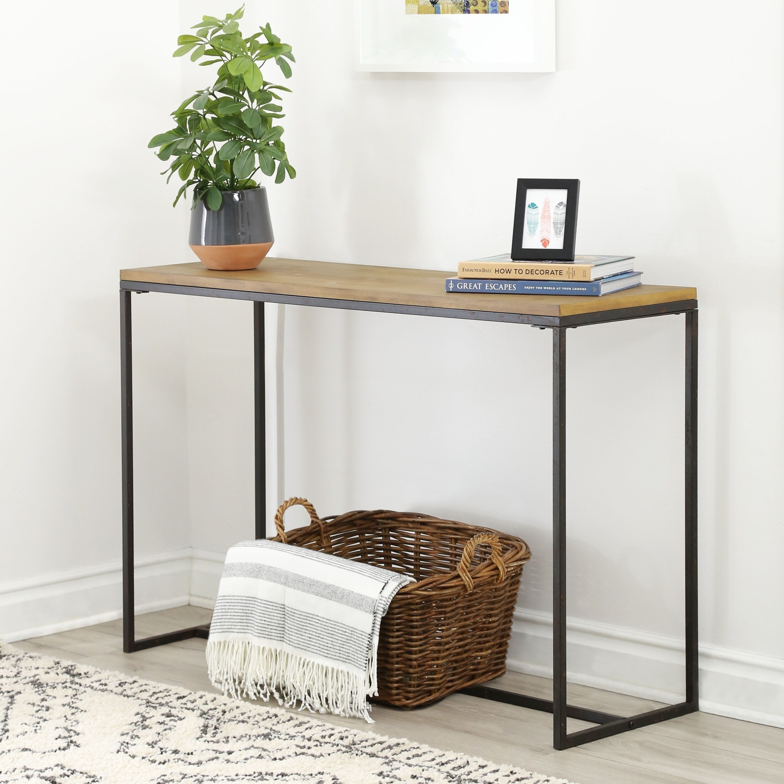 Shop Abbyson Kirkwood Industrial Rustic Rectangle Sofa Table On