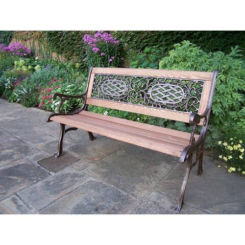 Oakland Living Cast Aluminum/Iron With Wood Garden Bench